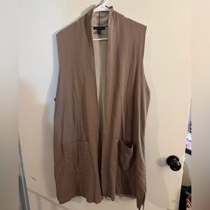 Eileen Fisher Beige Open Front Vest